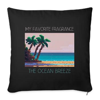 My favorite fragrance The Ocean Breeze - Sofa pillowcase 17,3'' x 17,3'' (45 x 45 cm) - black - Front