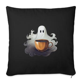 Giant Coffee With Ghost Halloween Shirt - Sofa pillowcase 17,3'' x 17,3'' (45 x 45 cm) - black - Front