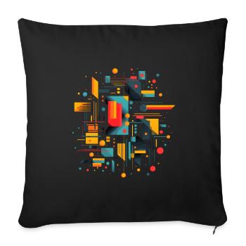 Figures Formes mathématiques Cercle Rectangle Géométrie - Housse de coussin décorative 45 x 45 cm - noir - Devant