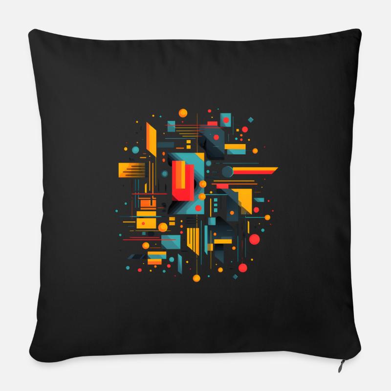 Figures Math Shapes Circle Rectangle Geometry - Sofa pillowcase 17,3'' x 17,3'' (45 x 45 cm) - black