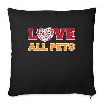I Love Pets Statement Heart Animals Pet - Sofa pillowcase 17,3'' x 17,3'' (45 x 45 cm) - black - Front