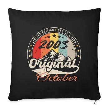 Oktober 2003 Geburtstagsgeschenk - Oktober 2003 - Sofakissenbezug 45 x 45 cm - Schwarz - Vorne
