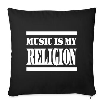 Music Religion - Sofa pillowcase 17,3'' x 17,3'' (45 x 45 cm) - black - Front