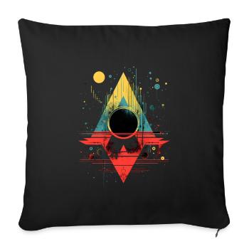Abstrakt Bunt, Geometrisch - Sofakissenbezug 45 x 45 cm - Schwarz - Vorne