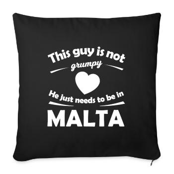 Zuhause in Malta - Sofakissenbezug 45 x 45 cm - Schwarz - Vorne