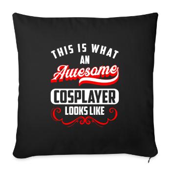 Déguisement d’anime japonais mignon - Housse de coussin décorative 45 x 45 cm - noir - Devant