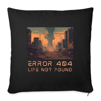 Erreur 404 Vie introuvable - Housse de coussin décorative 45 x 45 cm - noir - Devant