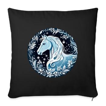 Cheval - Housse de coussin décorative 45 x 45 cm - noir - Devant