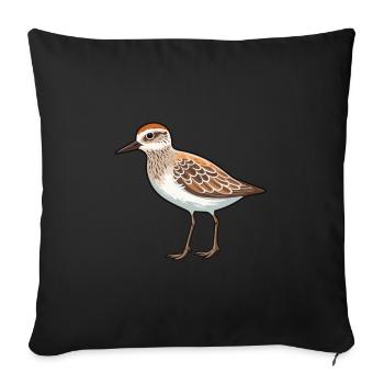 Sandpiper Cartoon Kawaii Aquarelle Illustration - Housse de coussin décorative 45 x 45 cm - noir - Devant