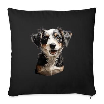 Jack Russel Terrier - Sofakissenbezug 45 x 45 cm - Schwarz - Vorne