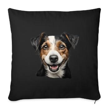 Jack Russel Terrier Head - Sofakissenbezug 45 x 45 cm - Schwarz - Vorne