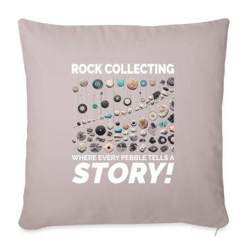 Pebble Rock Collecting Collector Geology Rockhound - Sofa pillowcase 17,3'' x 17,3'' (45 x 45 cm) - light taupe - Front
