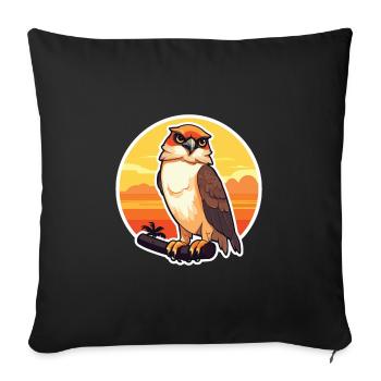 Falcon Funny Cartoon Kawaii Beach Illustration - Sofa pillowcase 17,3'' x 17,3'' (45 x 45 cm) - black - Front