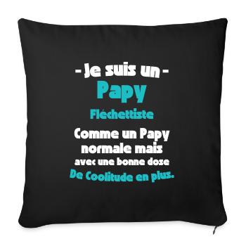Papy Fléchetttiste, Maître de la Précision - Housse de coussin décorative 45 x 45 cm - noir - Devant
