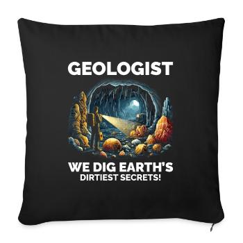 Geologist: Exploring Earth's Hidden Wonders - Sofa pillowcase 17,3'' x 17,3'' (45 x 45 cm) - black - Front