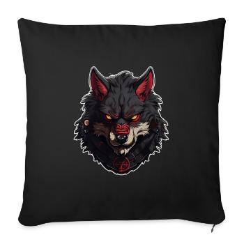 Samurai Dog Fighter Ninja Animal Fighting Dog - Sofa pillowcase 17,3'' x 17,3'' (45 x 45 cm) - black - Front