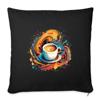 Kaffee Farbfleck Kunst Getränk Koffein Kunst - Sofakissenbezug 45 x 45 cm - Schwarz - Vorne