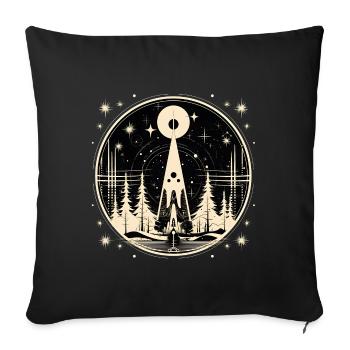 Weihnachten Im Retro Stil - Sofakissenbezug 45 x 45 cm - Schwarz - Vorne