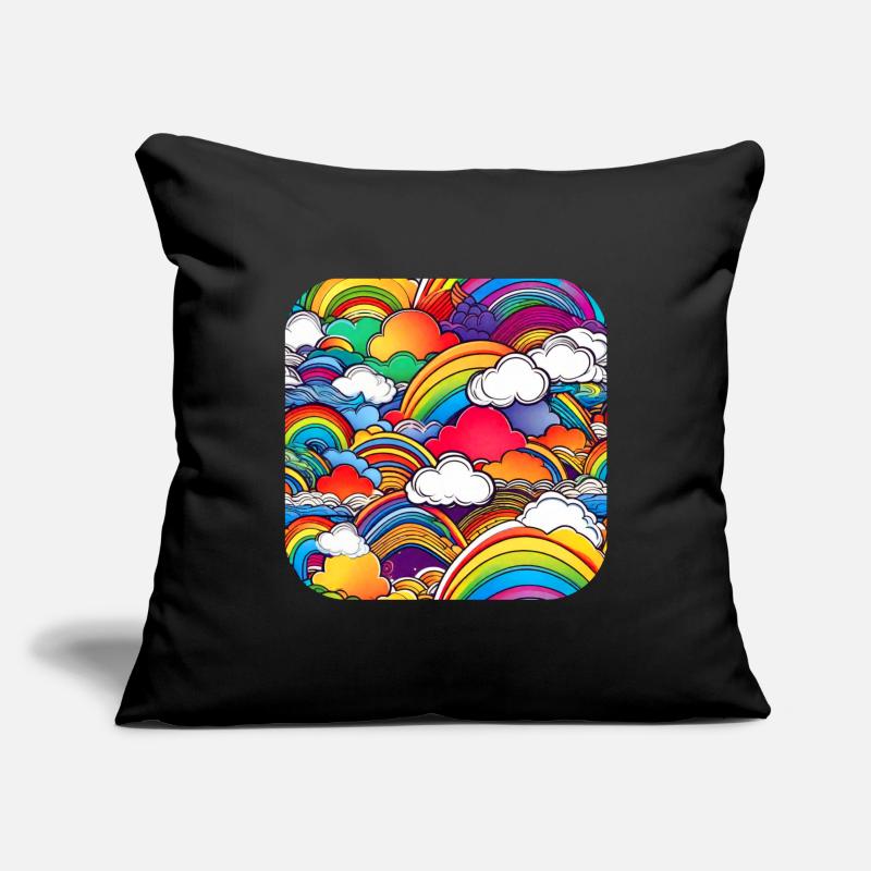 Good mood rainbows with clouds Sofa pillowcase 17,3'' x 17,3'' (45 x 45 cm)