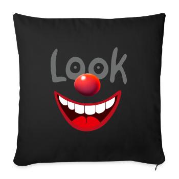 Clown Look - Sofa pillowcase 17,3'' x 17,3'' (45 x 45 cm) - black - Front