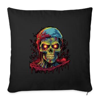Trash Horror Zombie dans un style rétro - Housse de coussin décorative 45 x 45 cm - noir - Devant