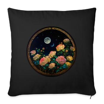 Rose - Sofakissenbezug 45 x 45 cm - Schwarz - Vorne