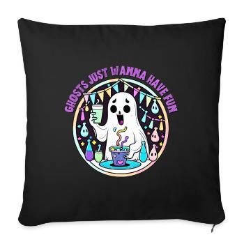Ghosts just wanna have fun - Sofa pillowcase 17,3'' x 17,3'' (45 x 45 cm) - black - Front