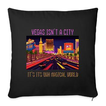 Vegas n’est pas une ville C’est son propre monde magique - Housse de coussin décorative 45 x 45 cm - noir - Devant