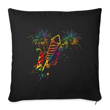Rétro Fireworks Rockets - Housse de coussin décorative 45 x 45 cm - noir - Devant