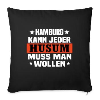Husum - Sofakissenbezug 45 x 45 cm - Schwarz - Vorne