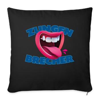 Zungenbrecher - Sofakissenbezug 45 x 45 cm - Schwarz - Vorne