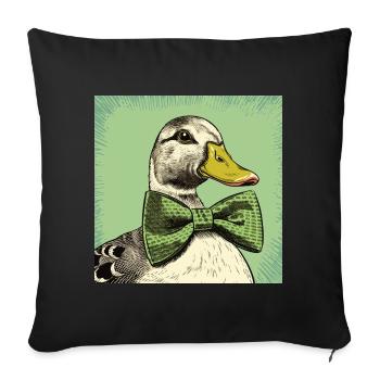 Duck with Bowtie - Sofakissenbezug 45 x 45 cm - Schwarz - Vorne