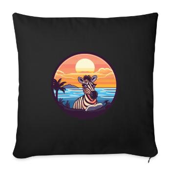 Zebra Niedlich Lustige Karikatur Kawaii Buch Strand - Sofakissenbezug 45 x 45 cm - Schwarz - Vorne