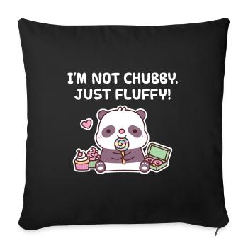 Cute Panda I Am Not Chubby Just Fluffy Funny - Sofa pillowcase 17,3'' x 17,3'' (45 x 45 cm) - black - Front