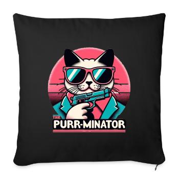 The Purr-minator - Sofa pillowcase 17,3'' x 17,3'' (45 x 45 cm) - black - Front