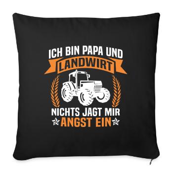 ich bin papa und Landwirt - Sofakissenbezug 45 x 45 cm - Schwarz - Vorne