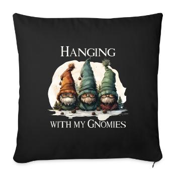 Traîner avec mes gnomies - Housse de coussin décorative 45 x 45 cm - noir - Devant