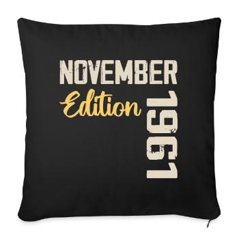 Born in November 1961 - Edition 1961 - Sofa pillowcase 17,3'' x 17,3'' (45 x 45 cm) - black - Front