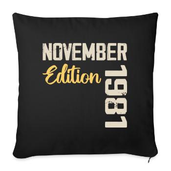 Born in November 1981 - Edition 1981 - Sofa pillowcase 17,3'' x 17,3'' (45 x 45 cm) - black - Front