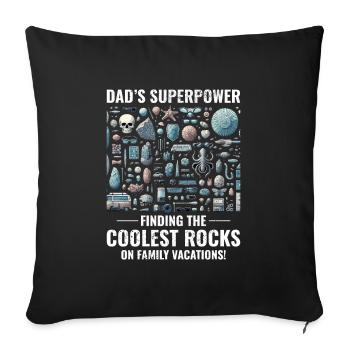 Gesteinssammler Papa Geologischer Fossiliensammler - Sofakissenbezug 45 x 45 cm - Schwarz - Vorne
