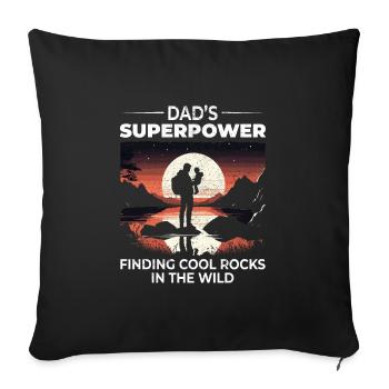 Stein Sammeln Papa Sonnenuntergang Berg Natur Familie - Sofakissenbezug 45 x 45 cm - Schwarz - Vorne