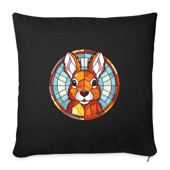 Squirrel Colorful Watercolor Animal Illustration - Sofa pillowcase 17,3'' x 17,3'' (45 x 45 cm) - black - Front