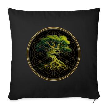 World Tree Yggdrasil World Ash Logo - Sofa pillowcase 17,3'' x 17,3'' (45 x 45 cm) - black - Front