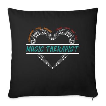 Musicothérapeute Appréciation Musicien de musique - Housse de coussin décorative 45 x 45 cm - noir - Devant