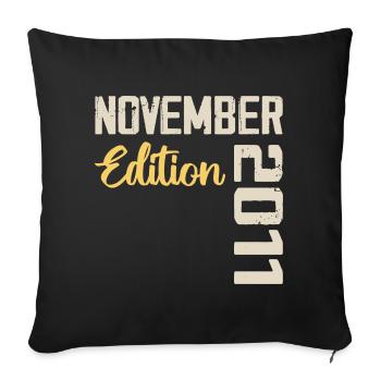 Born in November 2011 - Edition 2011 - Sofa pillowcase 17,3'' x 17,3'' (45 x 45 cm) - black - Front