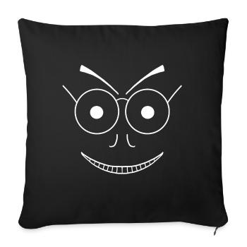 Mats (#4 from Weska Face collection) - Sofa pillowcase 17,3'' x 17,3'' (45 x 45 cm) - black - Front