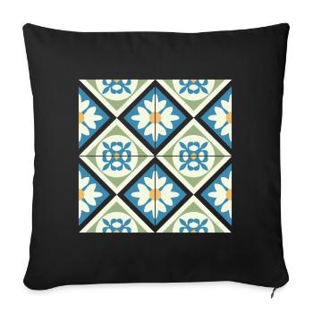 Tuiles Andalouses 13 - Housse de coussin décorative 45 x 45 cm - noir - Devant