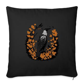 Raven in Autumn - Sofa pillowcase 17,3'' x 17,3'' (45 x 45 cm) - black - Front