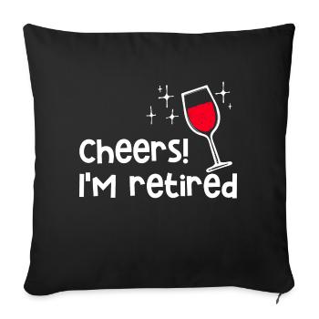 État des pensionnés Retraite des retraités des personnes âgées - Housse de coussin décorative 45 x 45 cm - noir - Devant