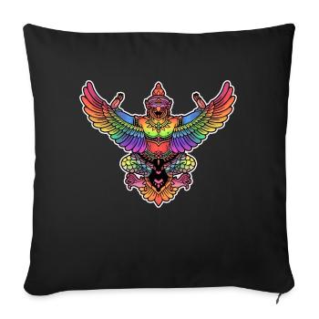Garuda rainbow Indonesia - Sofa pillowcase 17,3'' x 17,3'' (45 x 45 cm) - black - Front